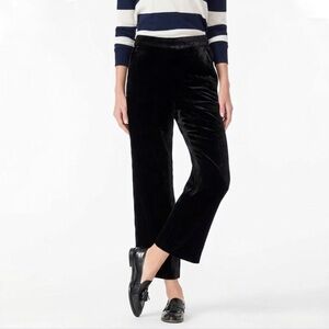 J. Crew Peyton Velvet Pull On Ankle Dressy Pants Black Evening Career NWT-8